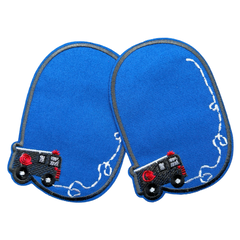 Knie-/Ellenbogen-Aufnäher zum Aufbügeln, Feuerwehrauto-Patch-Set, Blau