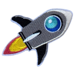 Rakete mit Flammen-Emblem-Aufnäher zum Aufbügeln
