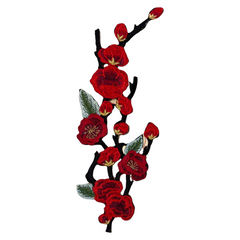Blumenblüten-Zweig-Emblem-Aufnäher zum Aufbügeln