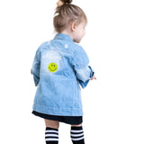 Smiley Strijkpatch Twinkle Pailletten Opstrijkbaar op de rugzijde van een spijkrjasje