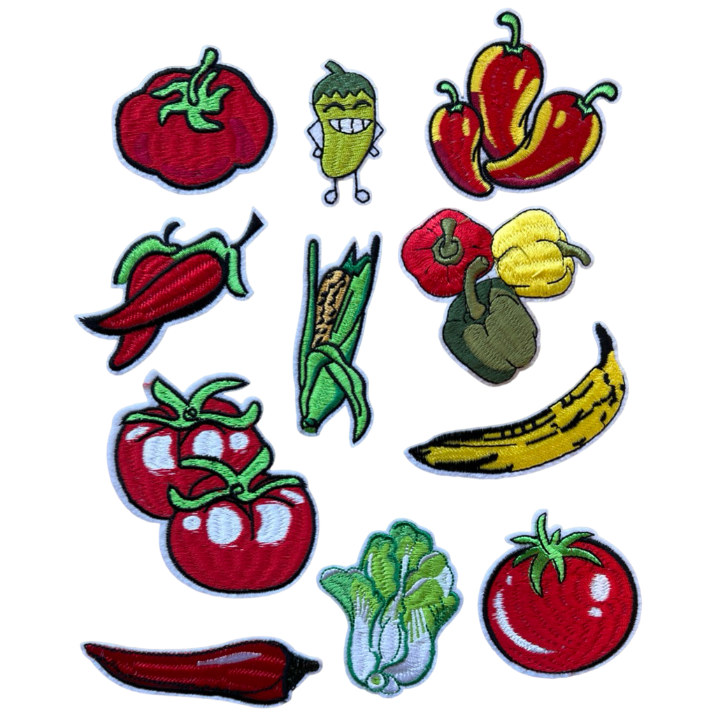 Fruit Groenten Strijk Embleem Patch Set 11 Patches