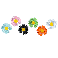 Daisy Margriet Blumen Aufbügler-Emblem, kleines Set, 6 Stück