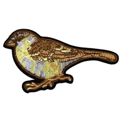 Spatz Haussperling Vogel Bügelbild Emblem Aufnäher