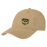 Military Tekst Camouflage Strijk Embleem Patch op een beige cap