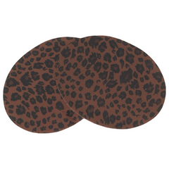 Knie-Ellbogen-Panther-Aufnäher-Set zum Aufbügeln, Braun