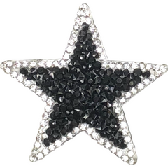 Stern-Emblem-Aufnäher mit Strasssteinen zum Aufbügeln