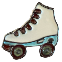 Weißer Rollschuh-Pin