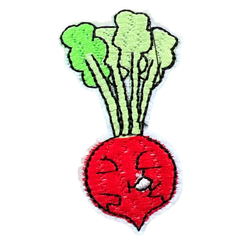 Rotes Rettich-Gemüse-Emblem zum Aufbügeln