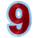 Cijfer Nummer 9 Wit Rood Strijk Patch Embleem