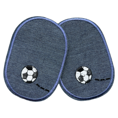Ellenbogen-Knie-Flicken-Set zum Aufbügeln, Fußball-Denim