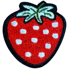 Erdbeer-Emblem-Aufnäher zum Aufbügeln