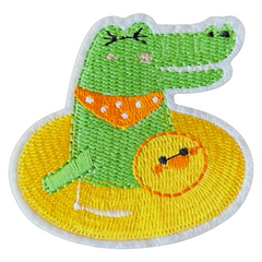 Krokodil-Schwimmring-Emblem-Aufnäher zum Aufbügeln