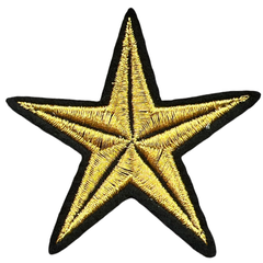 Stern-Emblem-Aufnäher zum Aufbügeln, hellgolden