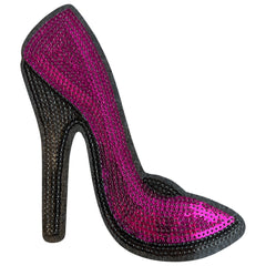Pump-Stiletto-Absatz, rosa Pailletten-Emblem-Aufnäher zum Aufbügeln
