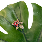 Schildpad Strass Broche Sierspeld op een groen blad