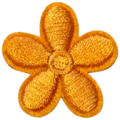Blumen-Emblem-Aufnäher zum Aufbügeln, Orange