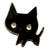 Katze Kitty Emaille Pin Schwarz