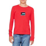 Palestijnse Palestine Vlag Strijk Embleem Patch op een rood t-shirt