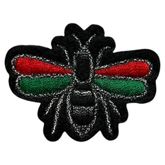 Bienen-Emblem-Aufnäher zum Aufbügeln, Rot, Grün
