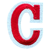 Alfabet Letter C Embleem Strijk Patch Rood Wit