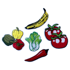 Obst und Gemüse zum Aufbügeln, 5 Aufnäher
