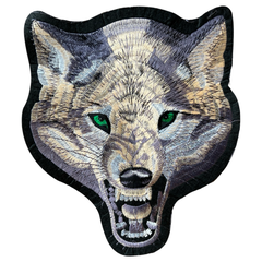 Wolf Green Eyes XXL-Emblem-Aufnäher zum Aufbügeln