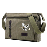 I Love My Dog Patch And Pin Set op een legergroene tas