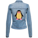 Pinguïn Reversible Paillette Op Naai XL Patch op de achterzijde van een spijkerjajse