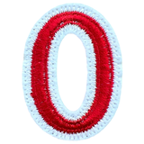 Alfabet Letter O Embleem Strijk Patch Rood Wit