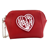 All You Need Is Love Hart Strijk Embleem Patch o peen rood klein tasje