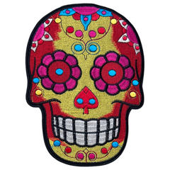 Sugar Skull Totenkopf XL Aufnäher mit Emblem zum Aufbügeln