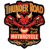 Thunder Road Motorcycle Hard Core Pure Evil Biker Tekst XXL Strijk Embleem Patch