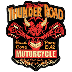 Thunder Road Motorcycle Hard Core Pure Evil Text XXL-Emblem-Aufnäher zum Aufbügeln