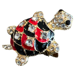 Schildkröten-Strassbrosche, dekorative Anstecknadel