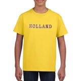 HOLLAND Tekst Oranje Wit Alfabet Letters Set 7 Stuks o peen geel t-shirt