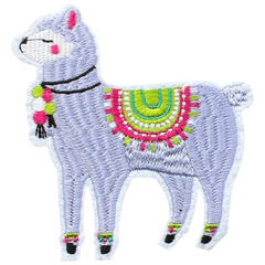 Lama Alpaka Bügelbild Flieder