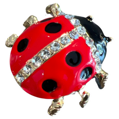 Marienkäfer-Strass-Brosche, dekorative Anstecknadel