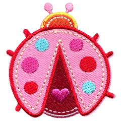 Marienkäfer-Rosa-Emblem-Aufnäher zum Aufbügeln
