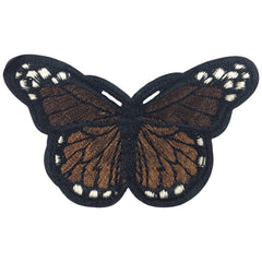 Schmetterling-Emblem-Aufnäher zum Aufbügeln in Dunkelbraun