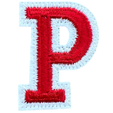 Alfabet Letter P Embleem Strijk Patch Rood Wit