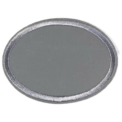 Ovaler grauer Emblem-Aufnäher zum Aufbügeln, reflektierend