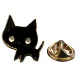 Katze Kitty Emaille Pin Schwarz