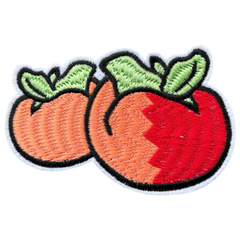 Orange-rote Tomate-Emblem-Aufnäher zum Aufbügeln