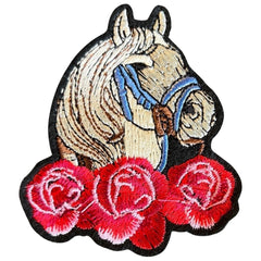 Pferde-Pony-Rosen-Emblem-Aufnäher zum Aufbügeln