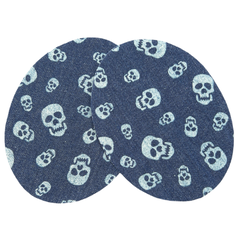 Knie-Ellenbogen-Aufnäher-Set zum Aufbügeln, Denim-Totenköpfe