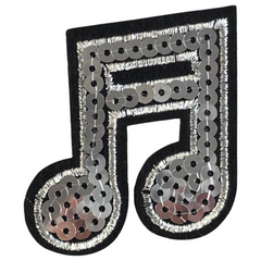 Musiknoten-Pailletten-Emblem-Aufnäher zum Aufbügeln