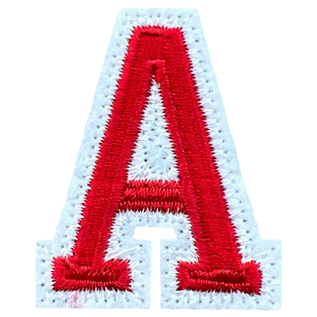 Alfabet Letter A Embleem Strijk Patch Rood Wit