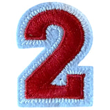 Cijfer Nummer 2 Wit Rood Strijk Patch Embleem