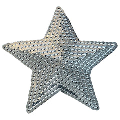 Stern-Pailletten-Emblem-Aufnäher zum Aufbügeln, Silber