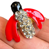 Close-up van de Vlieg Insect Strass Broche Sierspeld